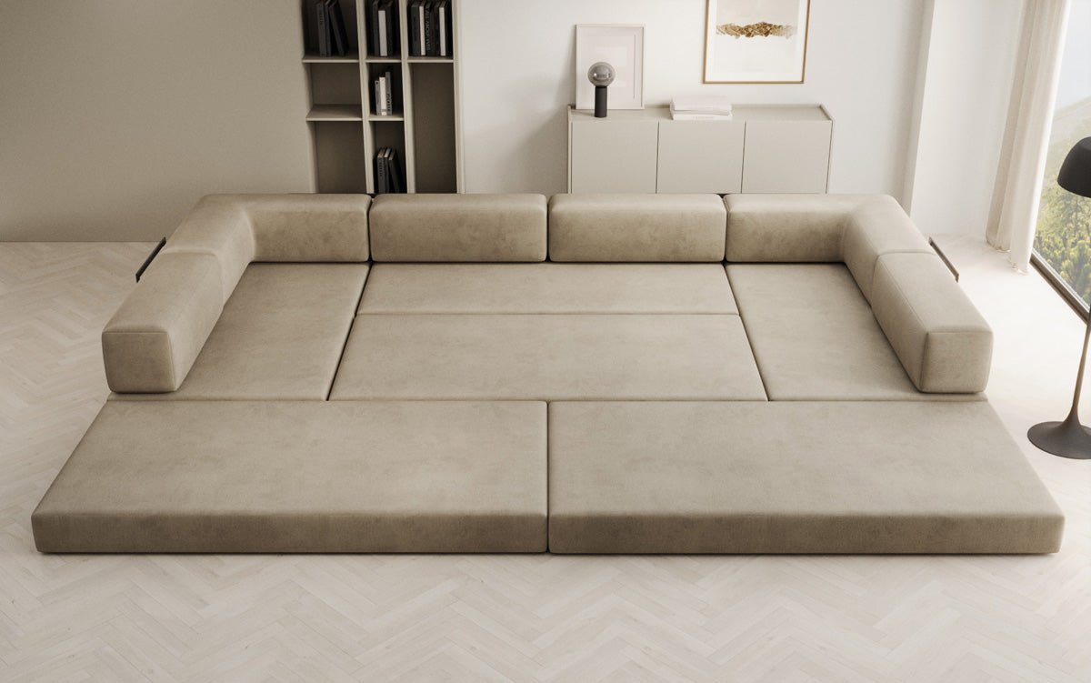 Designer Sofa Lazy U in Velvet