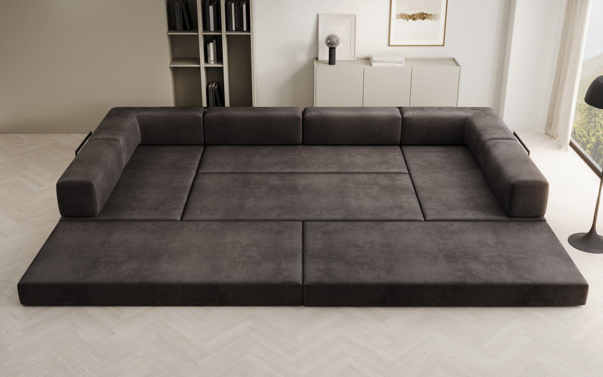 Designer Sofa Lazy U in Velvet