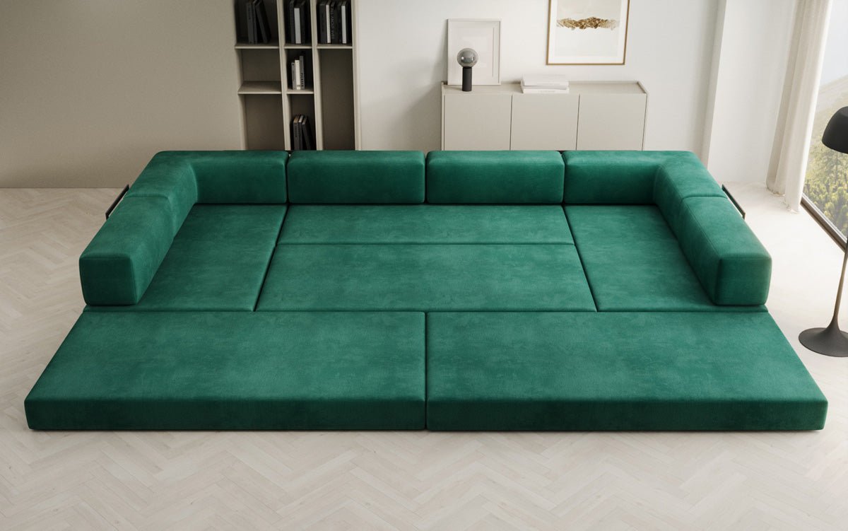 Designer Sofa Lazy U in Velvet
