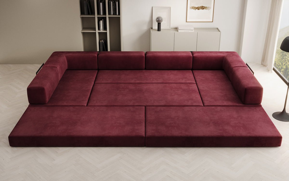 Designer Sofa Lazy U in Velvet