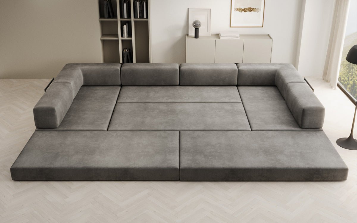 Designer Sofa Lazy U in Velvet