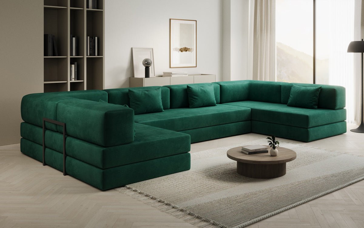 Designer Sofa Lazy U in Velvet