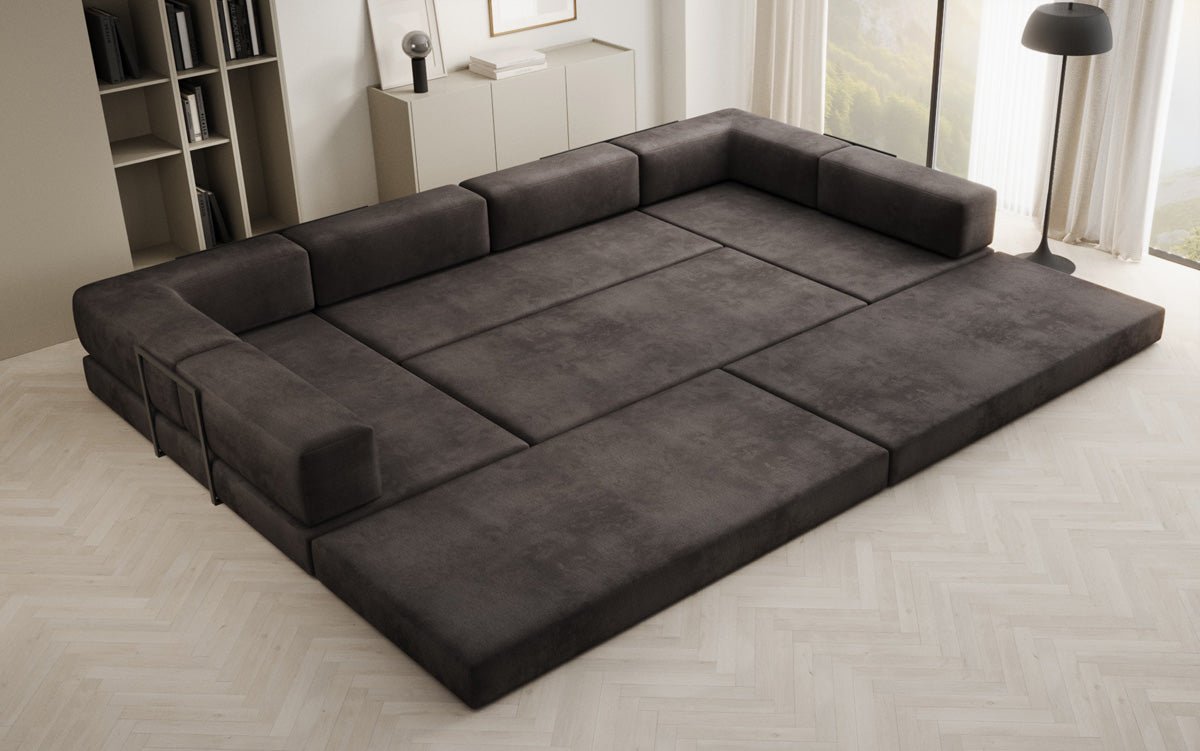 Designer Sofa Lazy U in Velvet