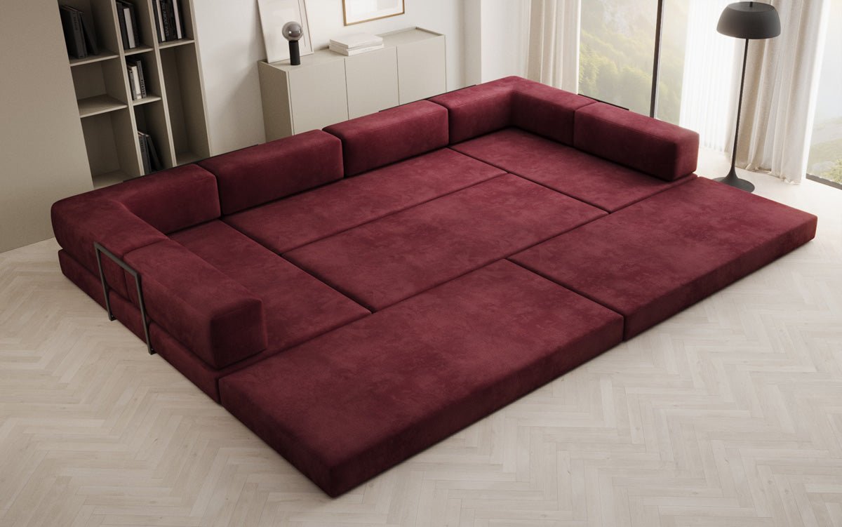 Designer Sofa Lazy U in Velvet