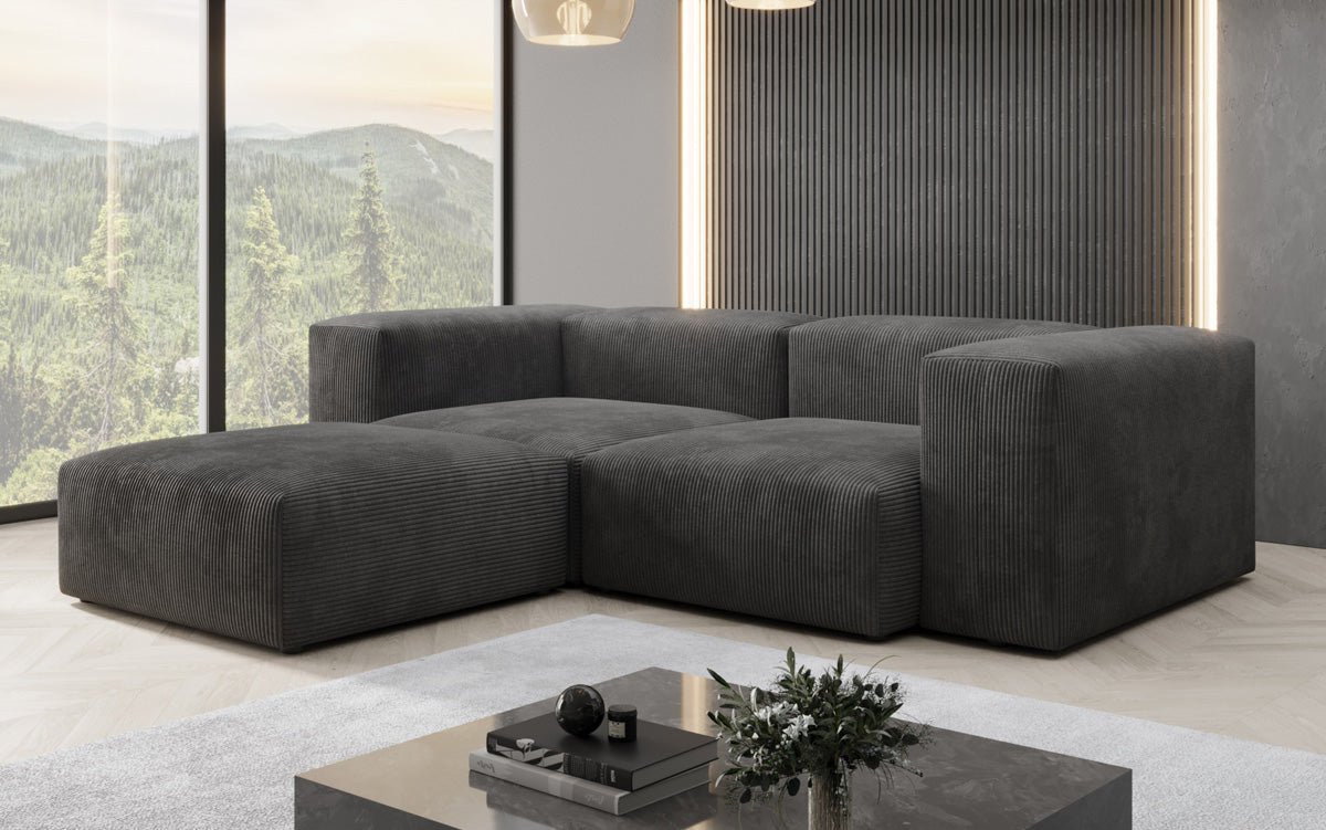 Designer L-shaped Sofa Snug Mini in Cord