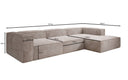 Designer corner sofa Lesley in Corduroy