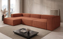 Designer corner sofa Lesley in textured fabric
