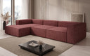 Designer corner sofa Lesley in textured fabric