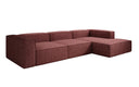 Designer corner sofa Lesley in textured fabric