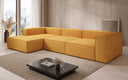 Designer corner sofa Lesley in textured fabric