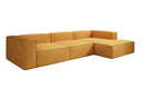 Designer corner sofa Lesley in textured fabric