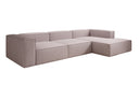 Designer corner sofa Lesley in textured fabric