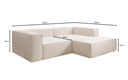 Designer corner sofa Lesley Mini in textured fabric