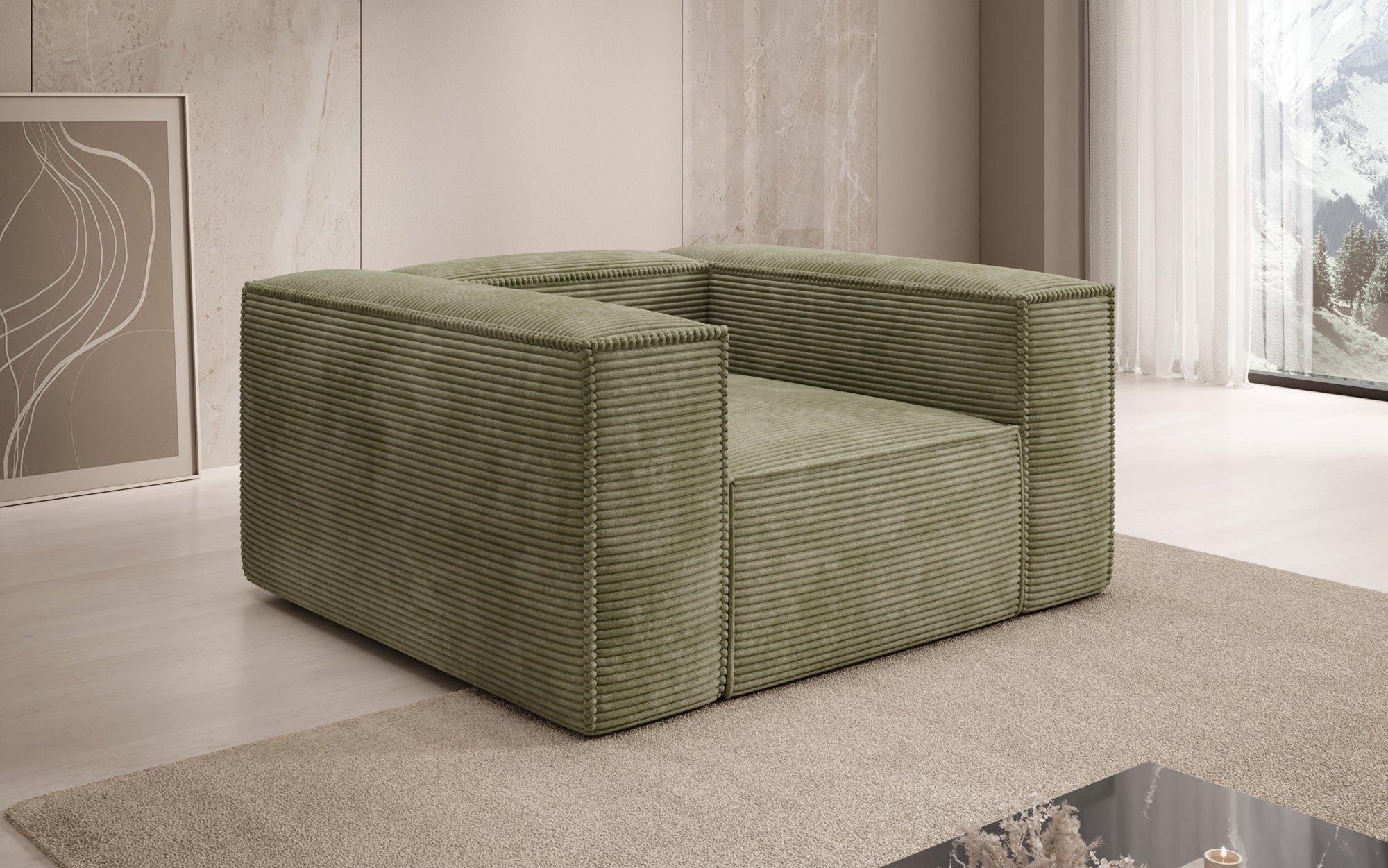 Designer Sofa-Sessel Lesley in Cord
