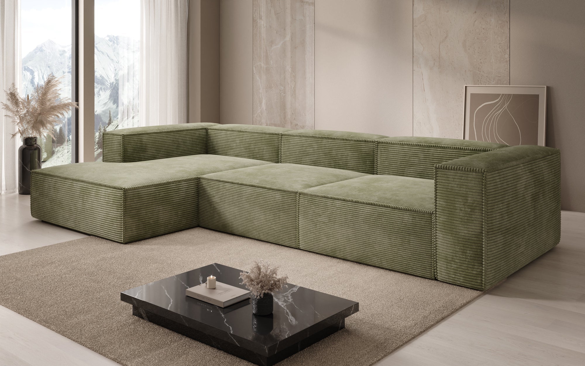 Designer Sofa Lesley L in Cord