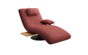 Designer Relax-Liege Velor Stoff mit Drehfunktion und Beistelltisch