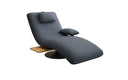 Designer Relax-Liege Velor Stoff mit Drehfunktion und Beistelltisch