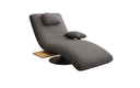 Designer Relax-Liege Velor Stoff mit Drehfunktion und Beistelltisch