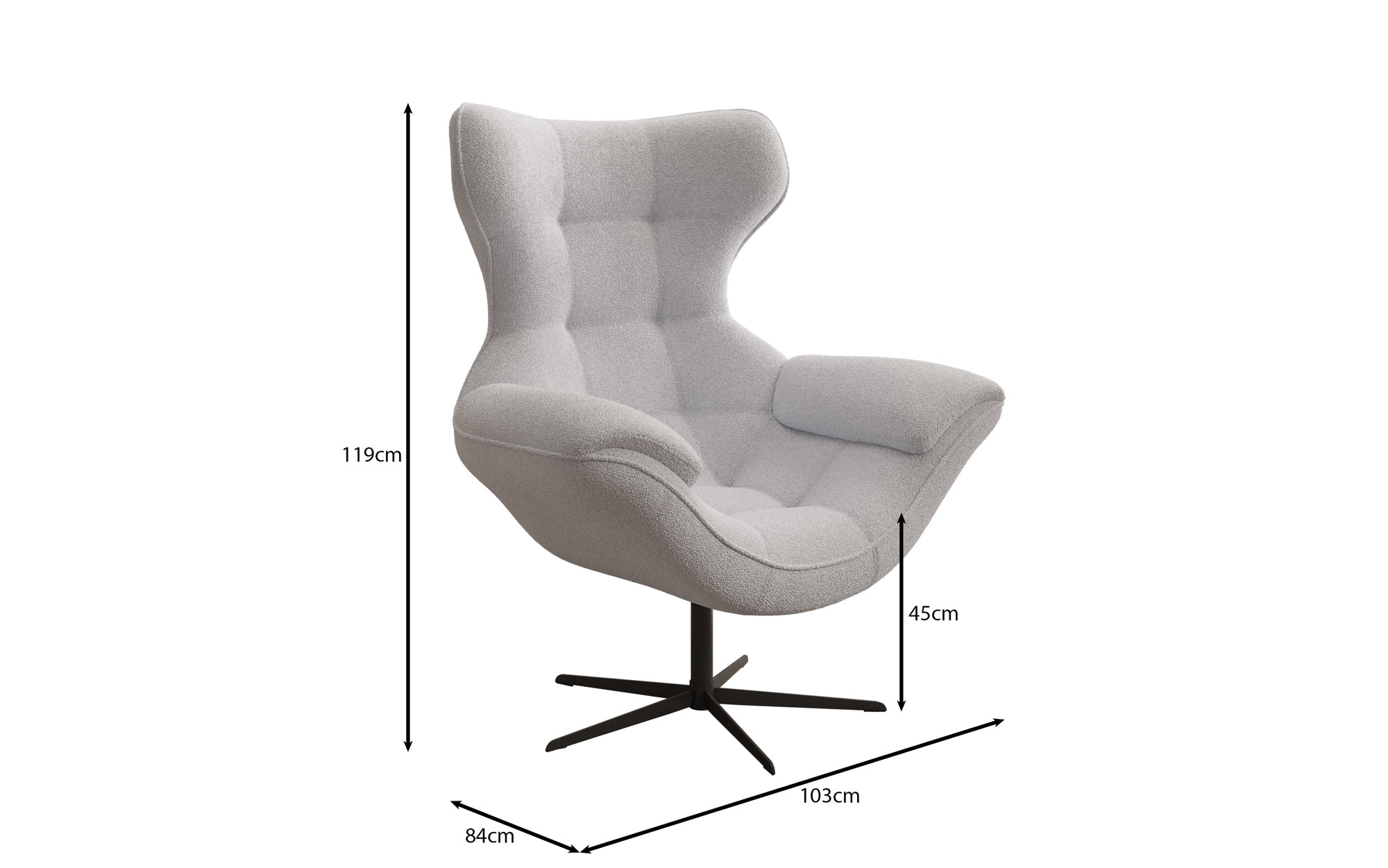 Designer sofa armchair Aurelio in bouclé