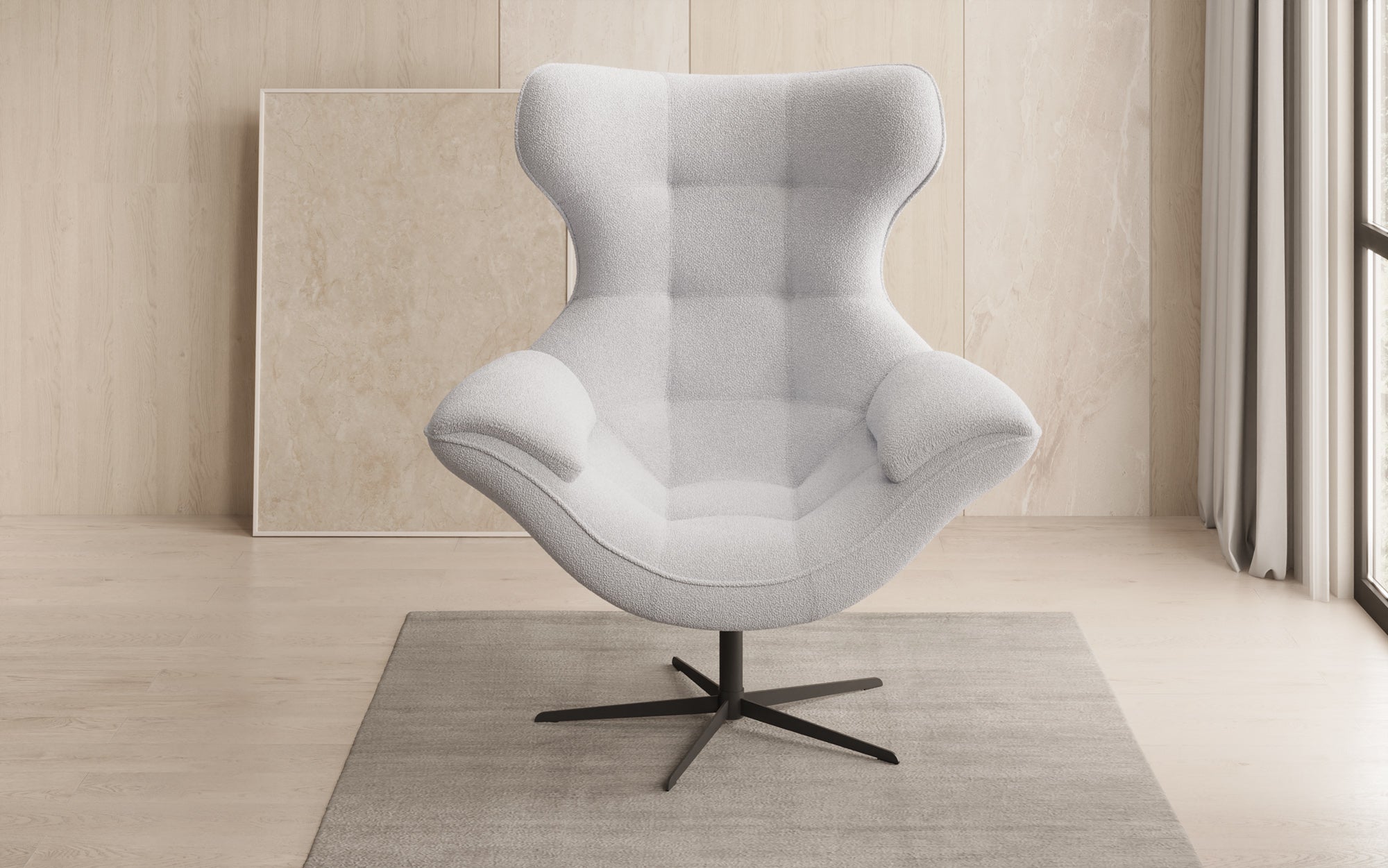 Designer sofa armchair Aurelio in bouclé