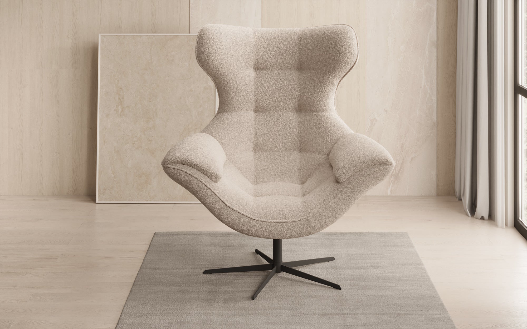 Designer sofa armchair Aurelio in bouclé