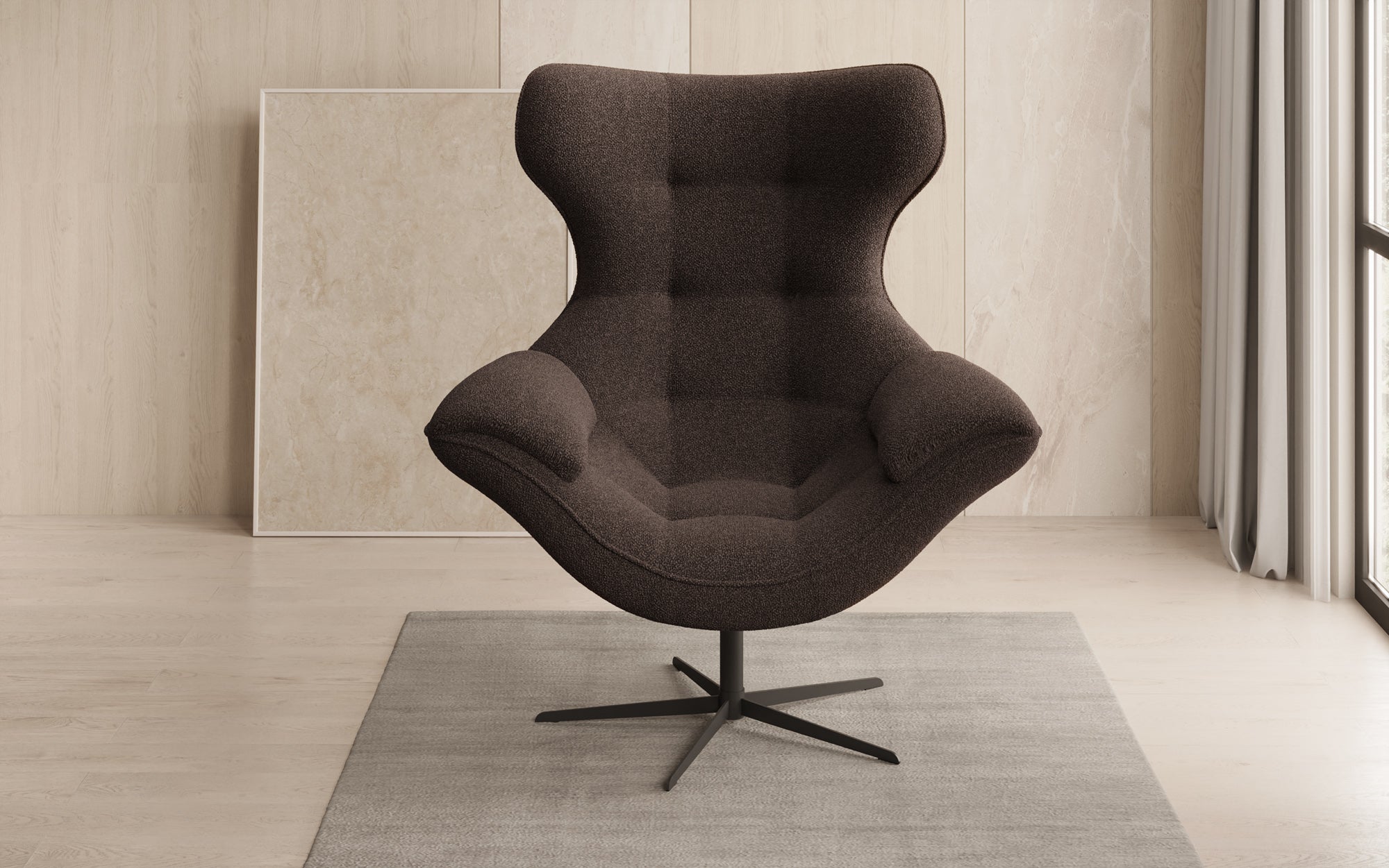Designer sofa armchair Aurelio in bouclé