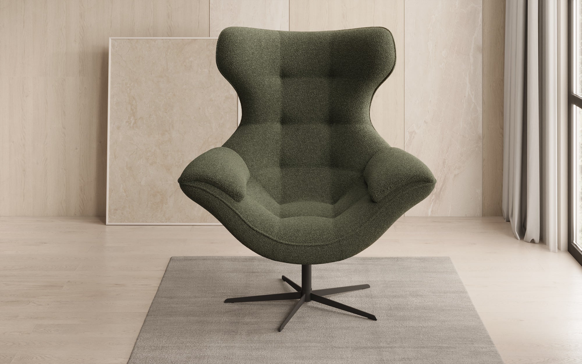 Designer sofa armchair Aurelio in bouclé