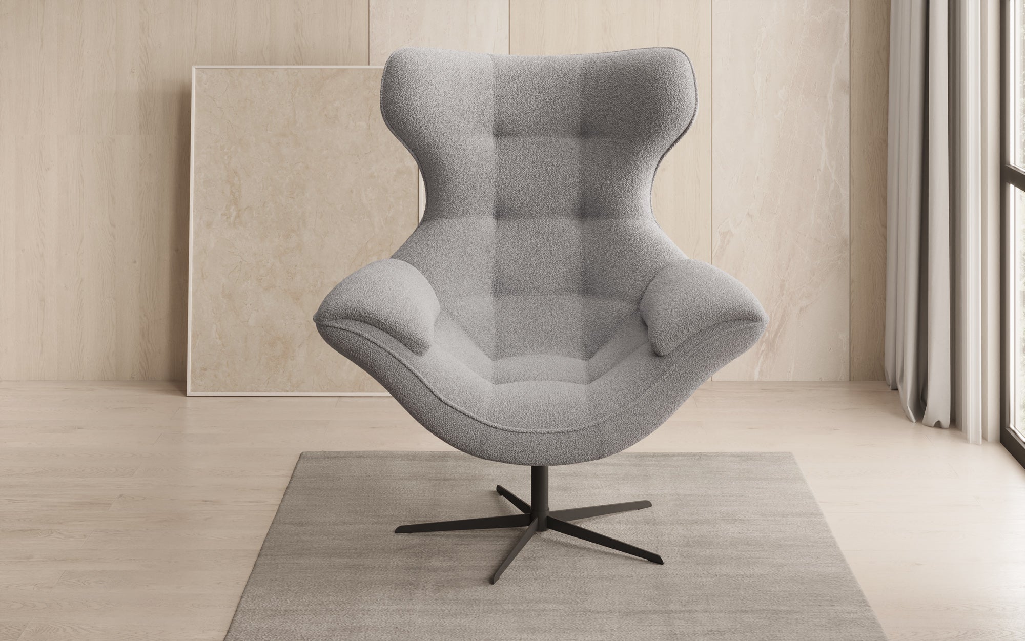 Designer sofa armchair Aurelio in bouclé