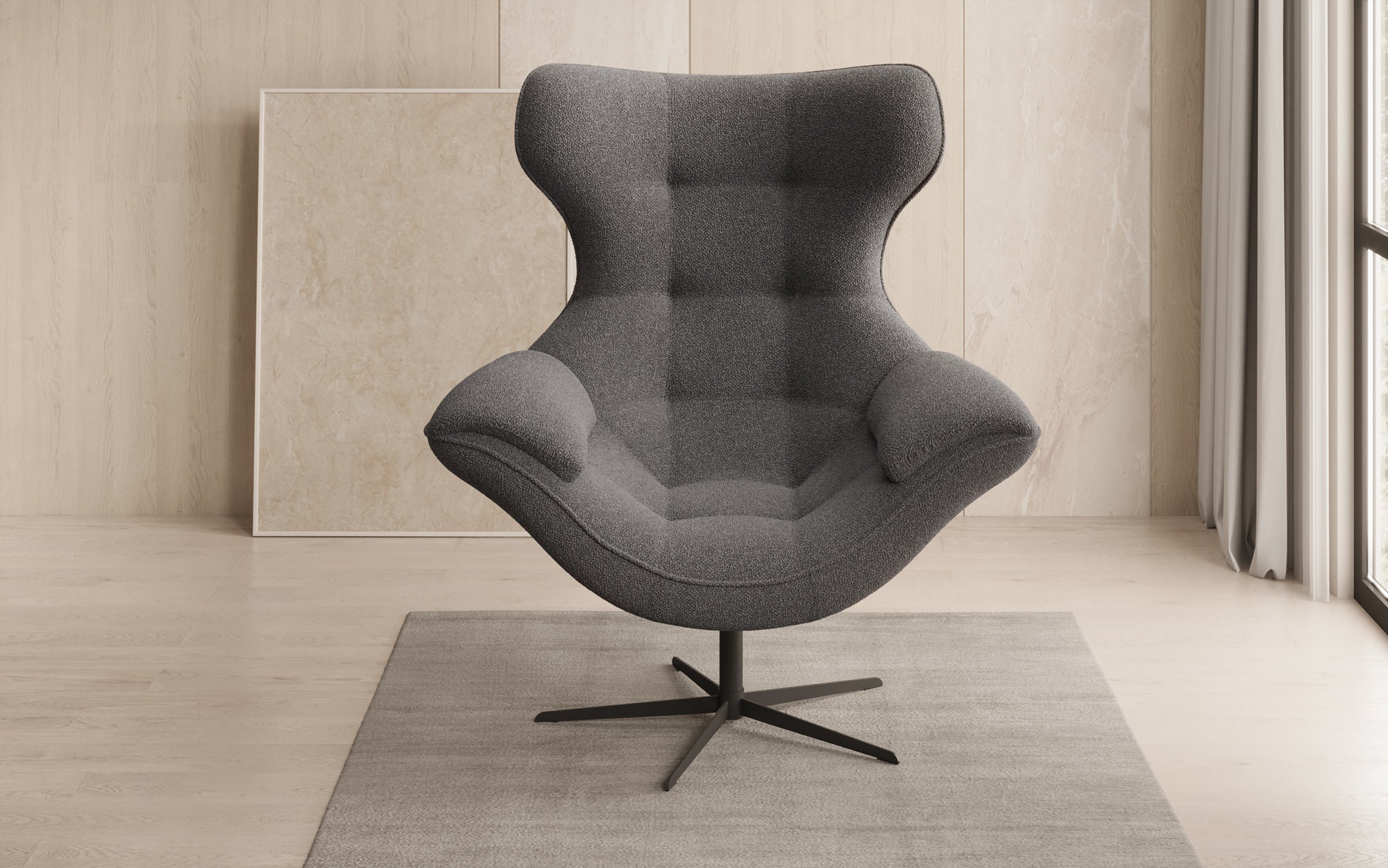 Designer sofa armchair Aurelio in bouclé
