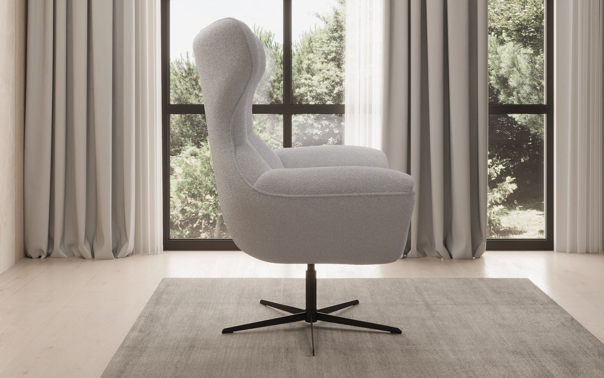 Designer sofa armchair Aurelio in bouclé