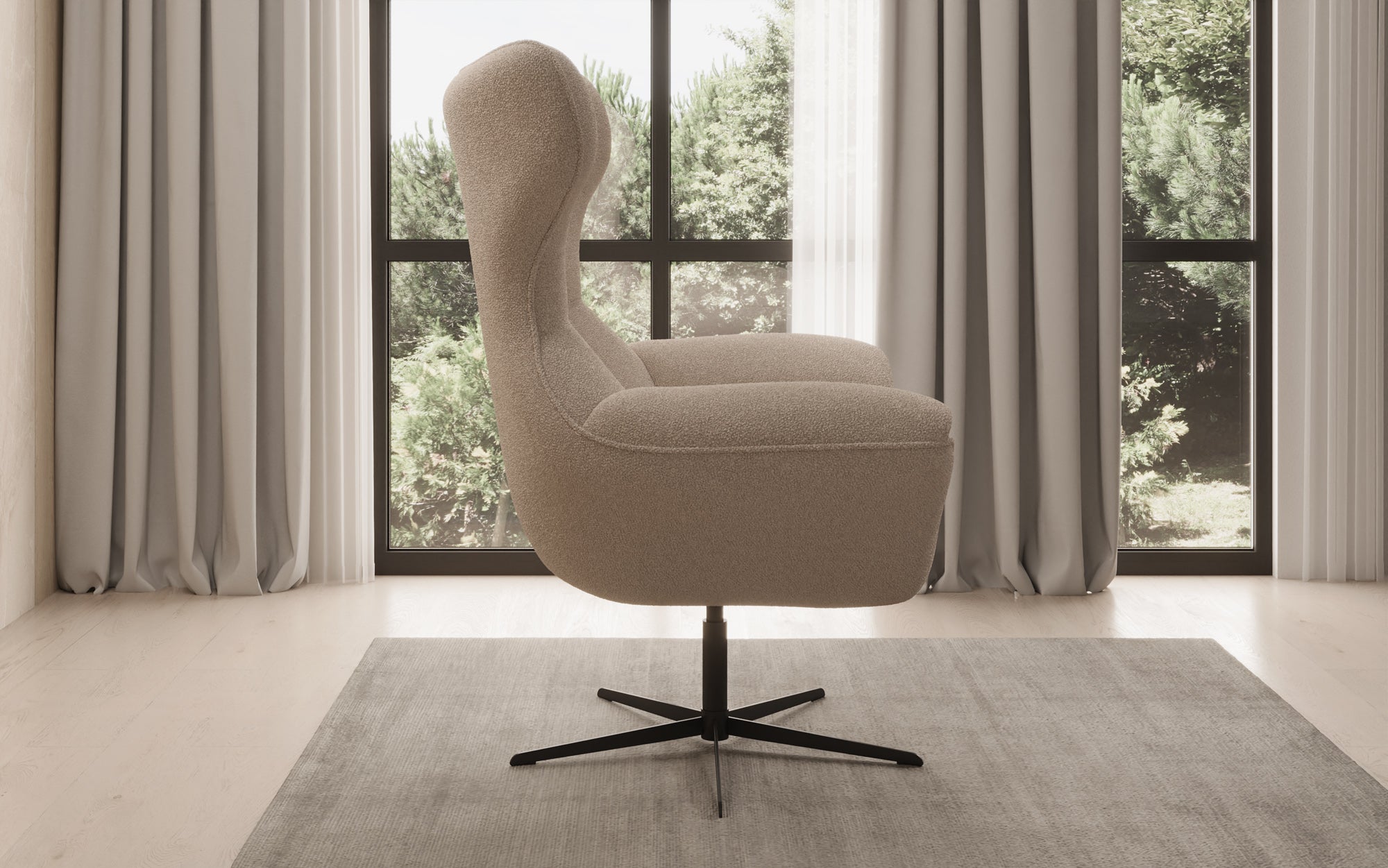Designer sofa armchair Aurelio in bouclé