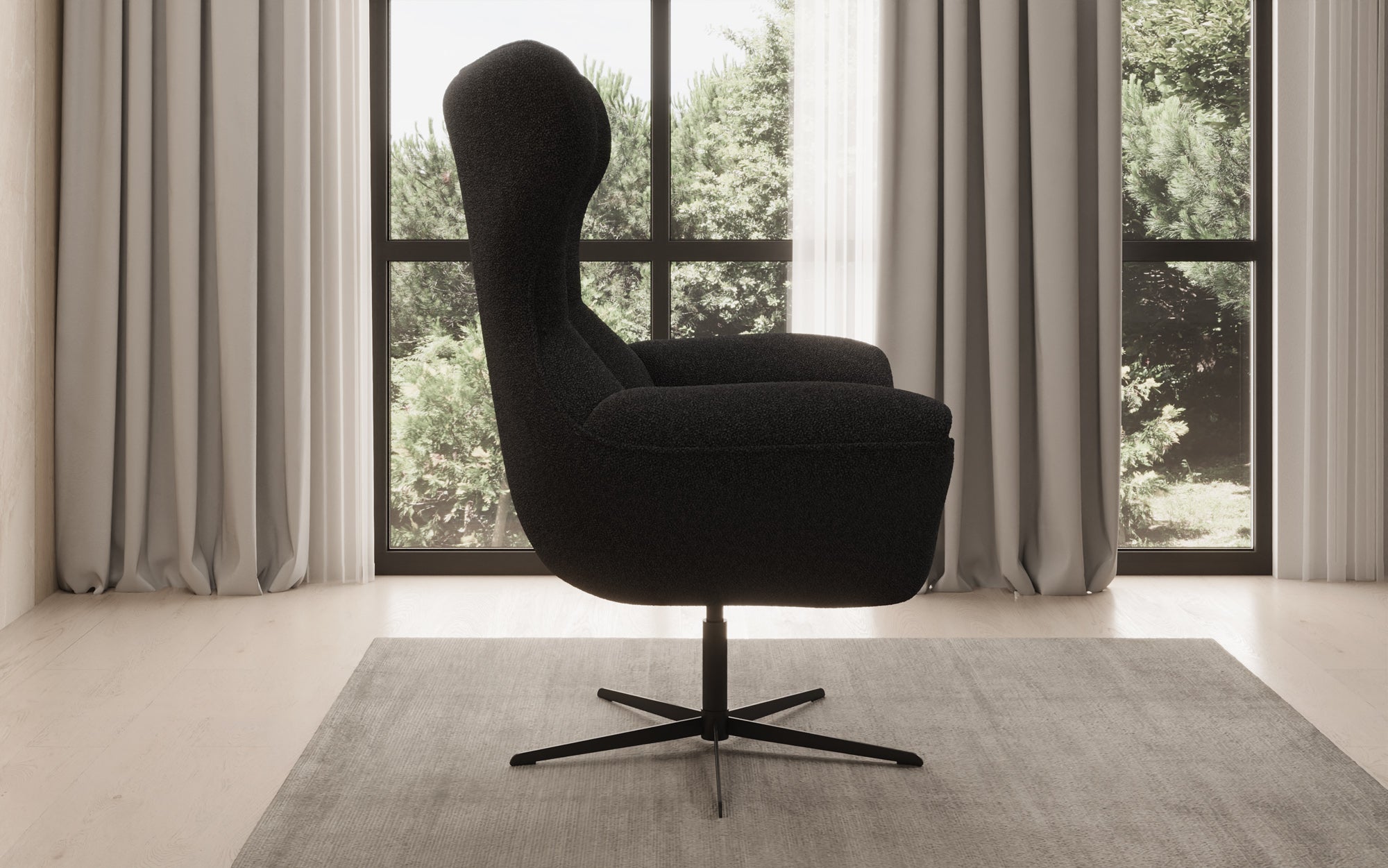 Designer sofa armchair Aurelio in bouclé