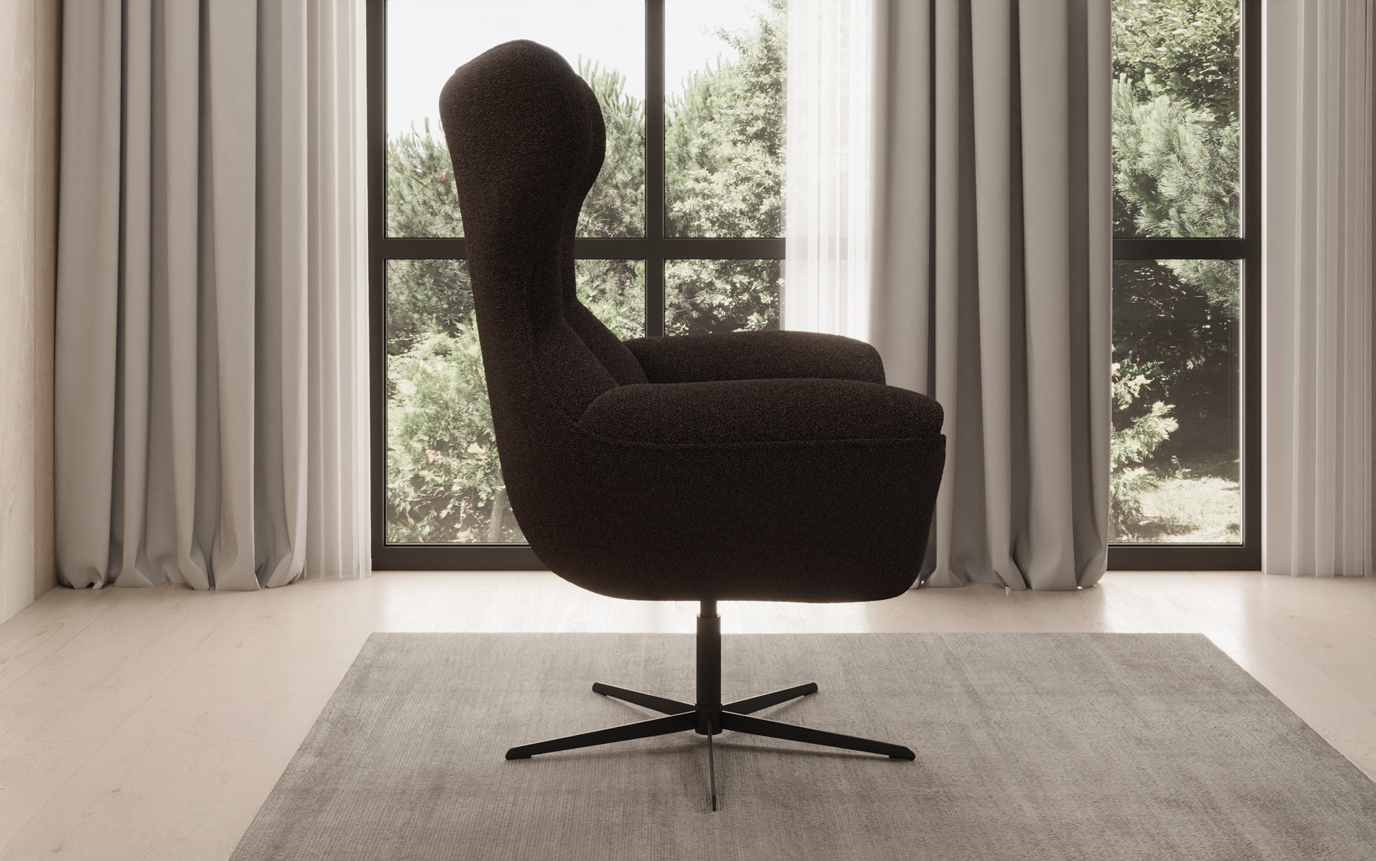 Designer sofa armchair Aurelio in bouclé