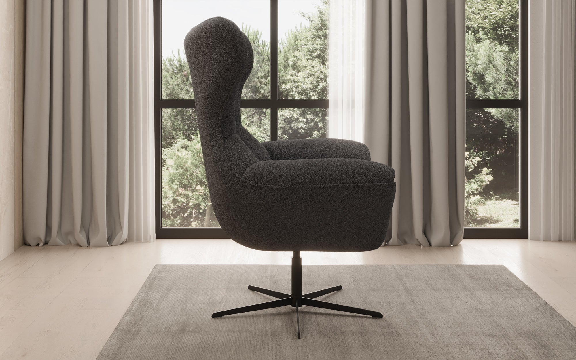 Designer sofa armchair Aurelio in bouclé