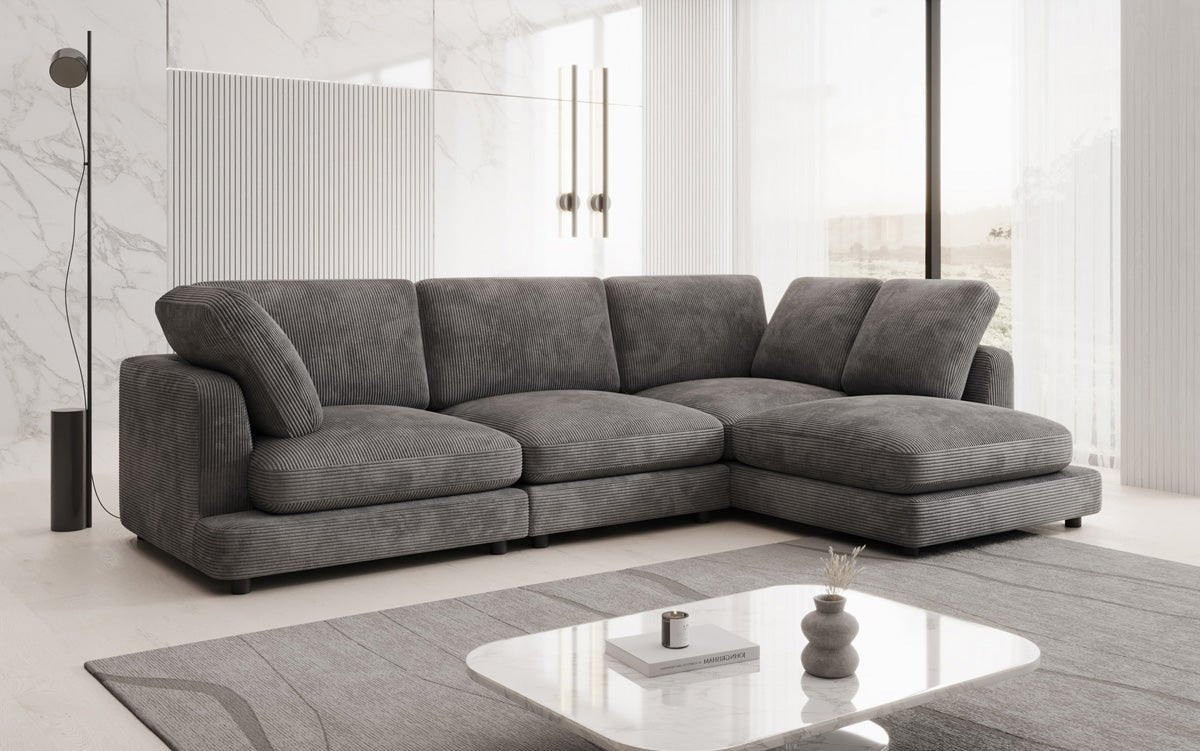 Designer Sofa Thalessa L in Corduroy