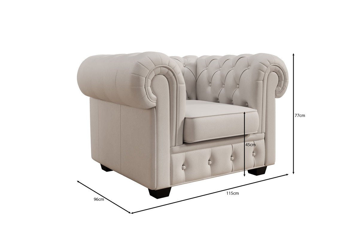 Chesterfield armchair Royal in genuine leather