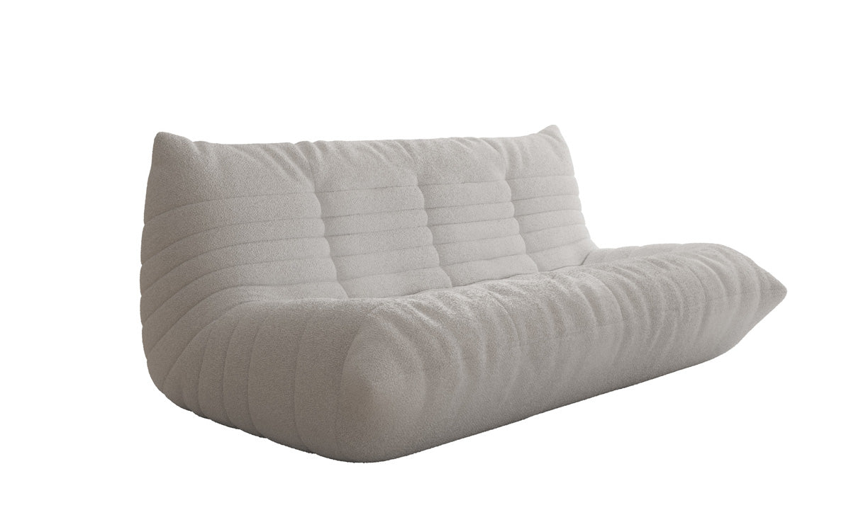 Designer 3-seater sofa Calmo in teddy bouclé