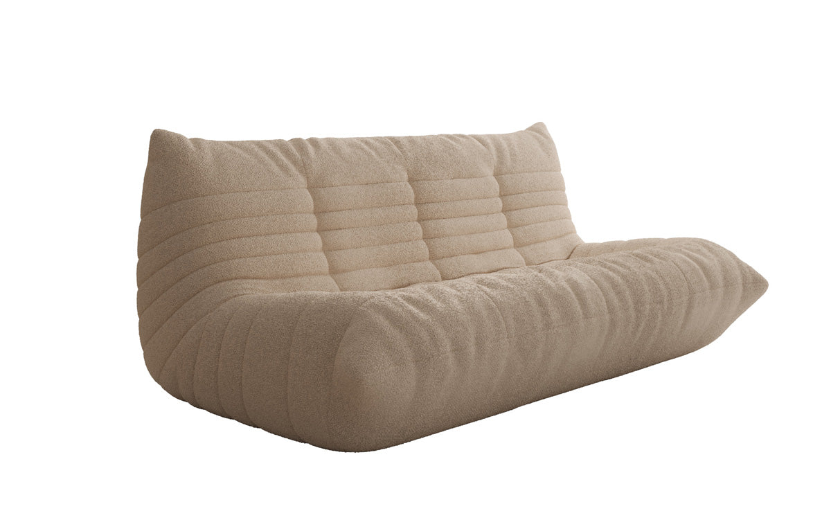 Designer 3-seater sofa Calmo in teddy bouclé