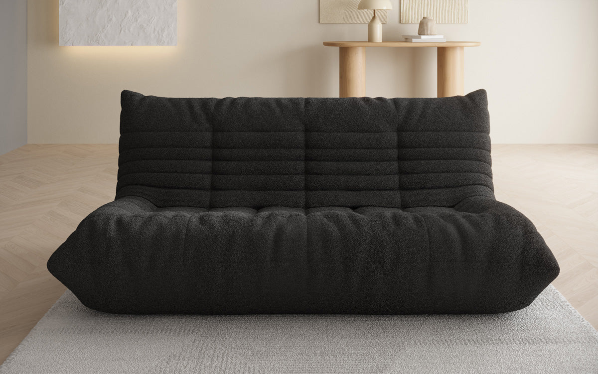 Designer 3-seater sofa Calmo in teddy bouclé