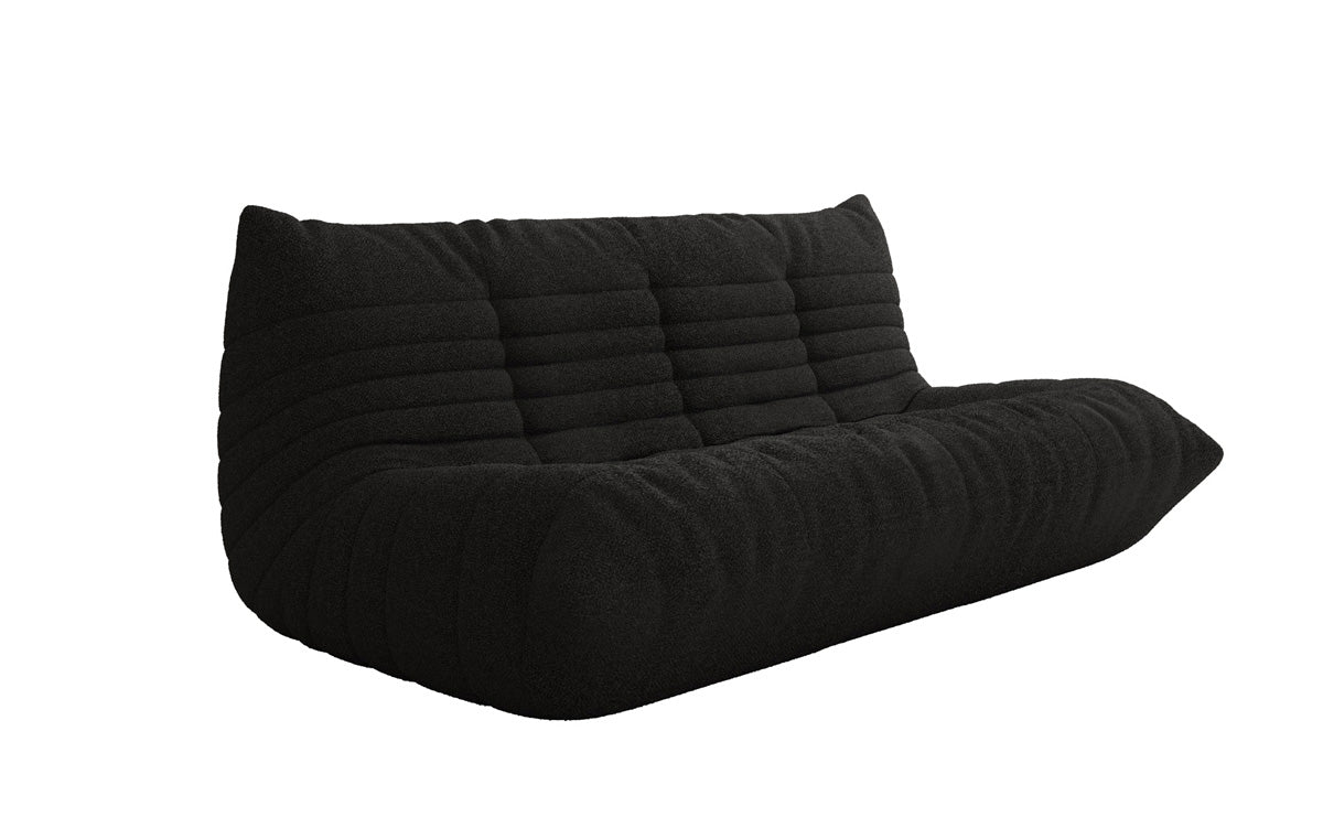 Designer 3-seater sofa Calmo in teddy bouclé