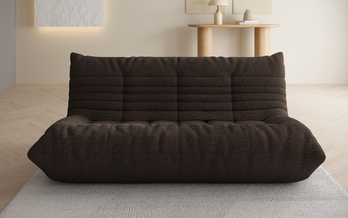 Designer 3-seater sofa Calmo in teddy bouclé