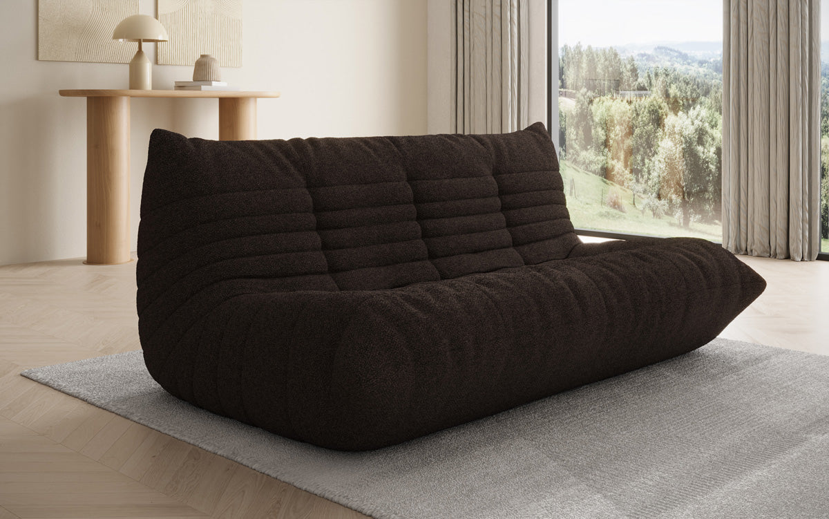 Designer 3-seater sofa Calmo in teddy bouclé