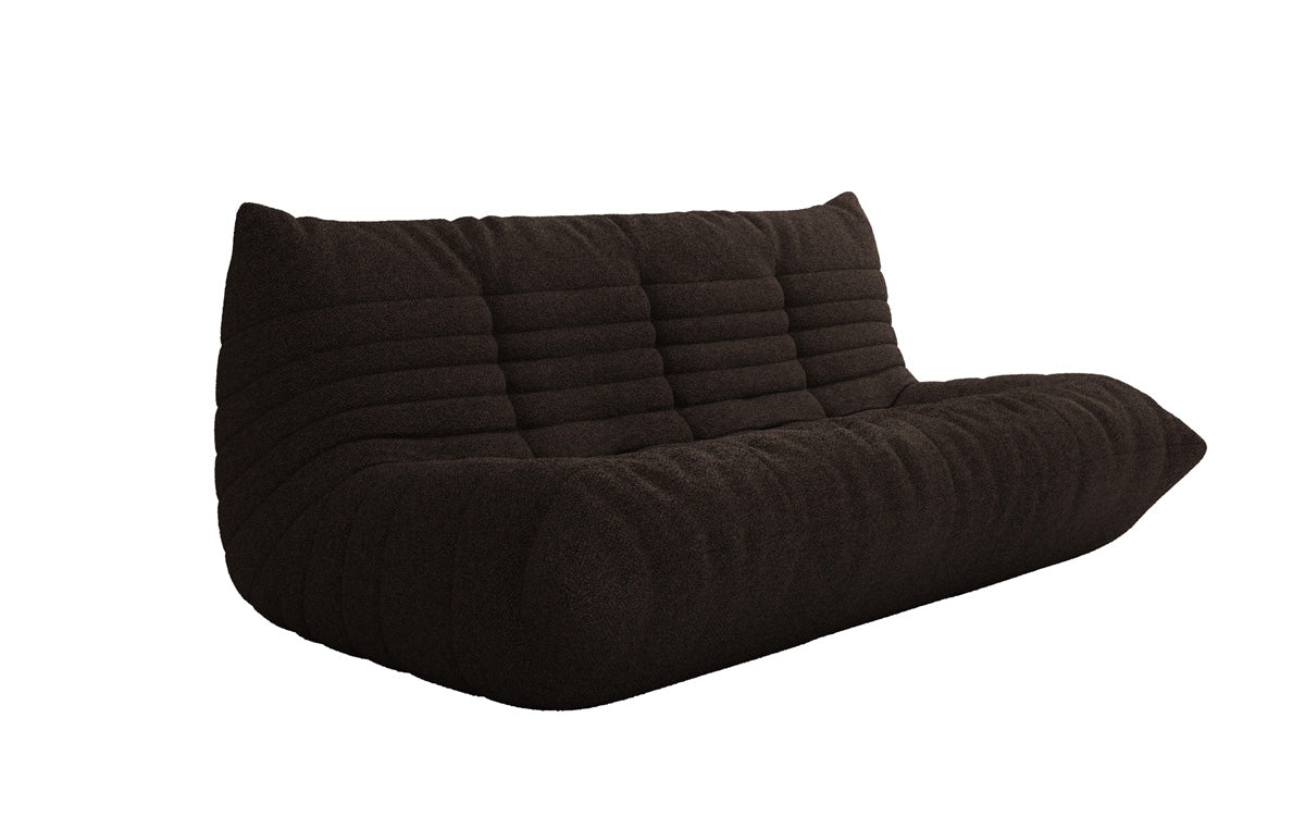 Designer 3-seater sofa Calmo in teddy bouclé