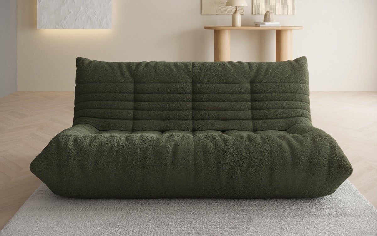 Designer 3-seater sofa Calmo in teddy bouclé