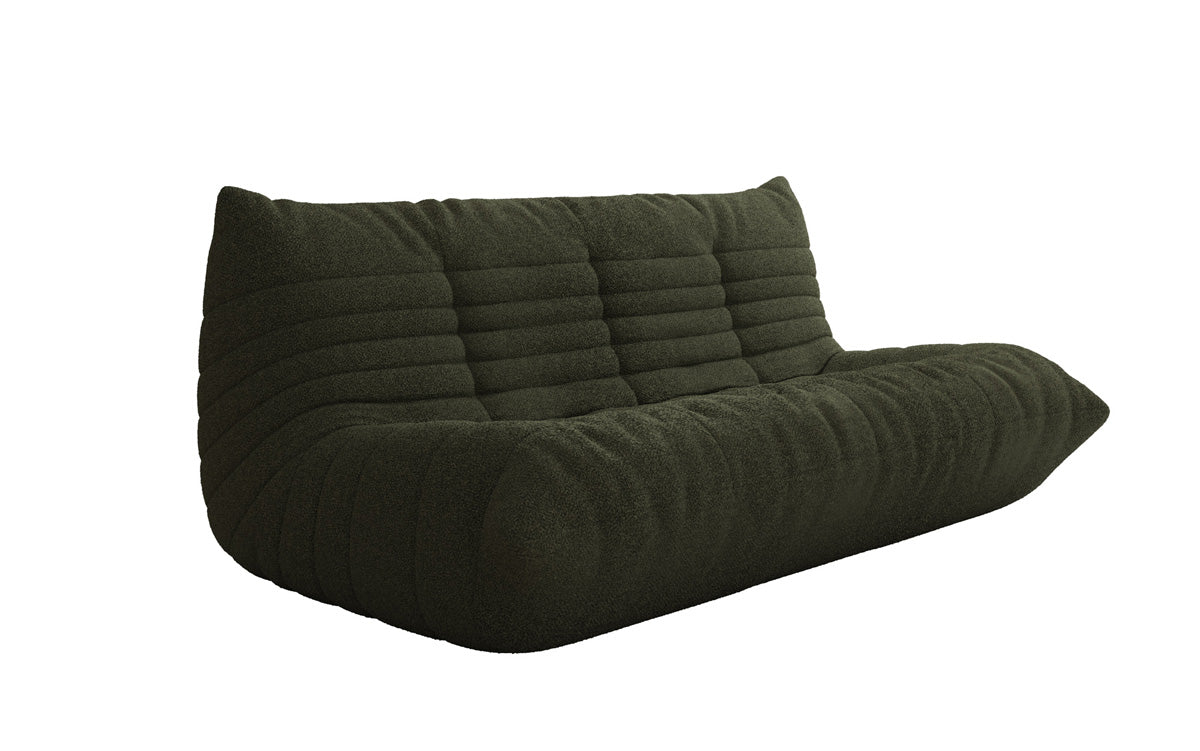 Designer 3-seater sofa Calmo in teddy bouclé
