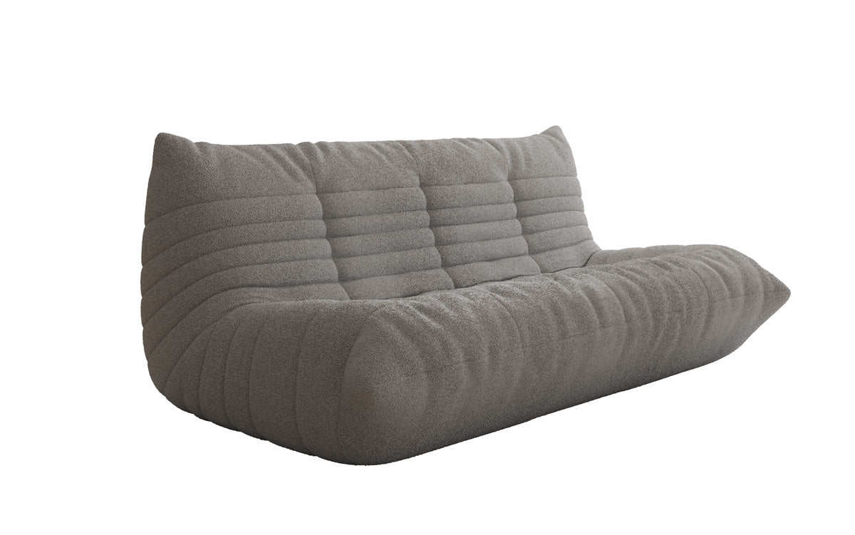Designer 3-seater sofa Calmo in teddy bouclé