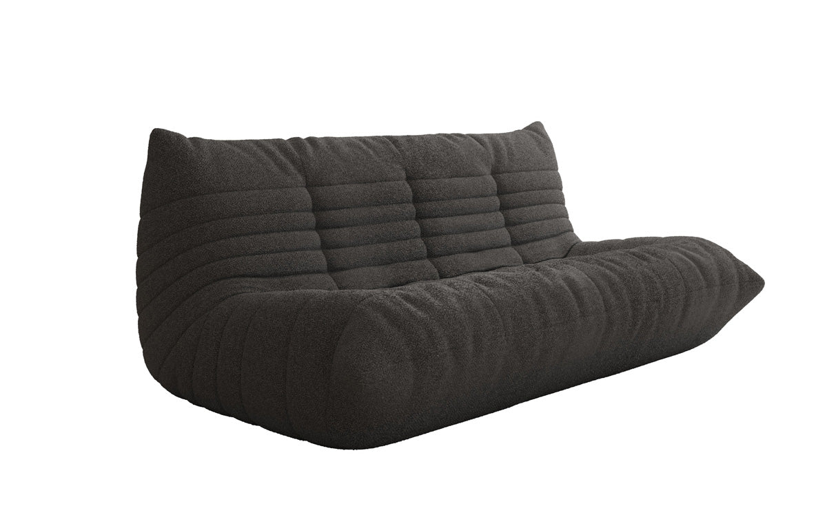 Designer 3-seater sofa Calmo in teddy bouclé