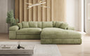 Designer Ecksofa Bernardo mit breiter Ottomane in Cord
