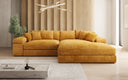 Designer Ecksofa Bernardo mit breiter Ottomane in Cord