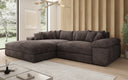 Designer Ecksofa Bernardo mit breiter Ottomane in Cord